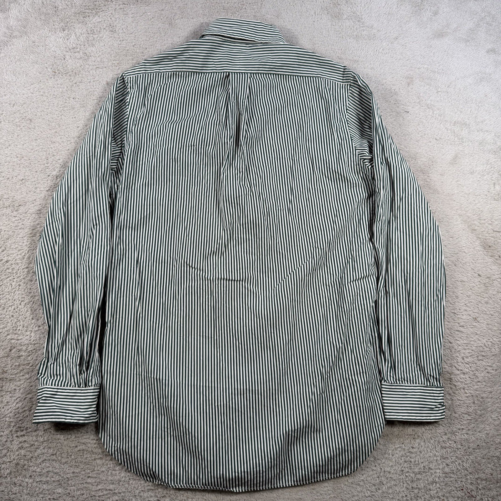 Polo Ralph Lauren Shirt Men Small Green Stripe Button Down Flesh Pony 14.5 32-33
