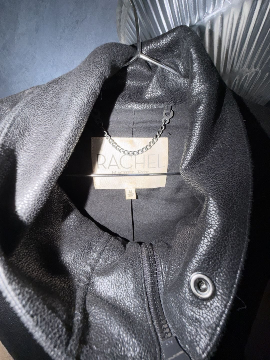 Rachel Roy Faux Leather Two-Tone Moto Jacket