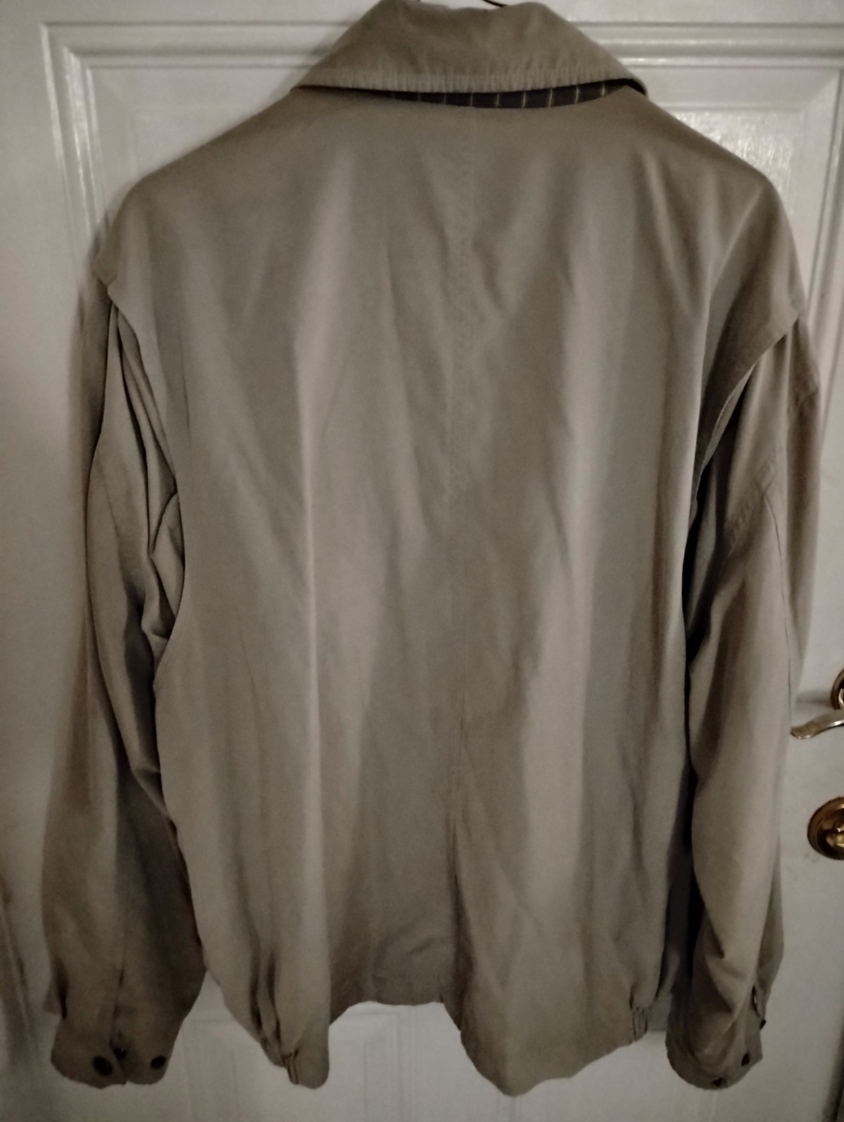 London Fog Men’s Large Harrington Jacket Tan Beige Vintage Golf Windbreaker Coat