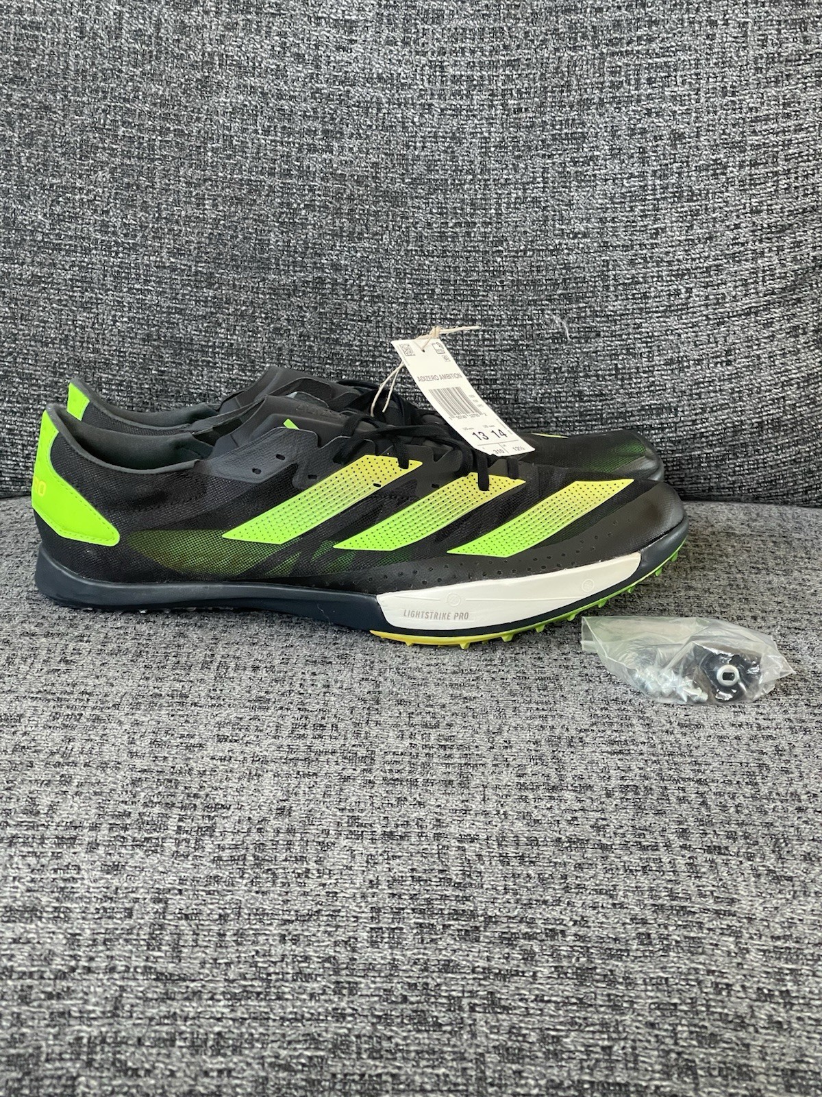 Adidas Adizero Ambition Track Spikes Men’s Size 13 Black Solar Green GY8401