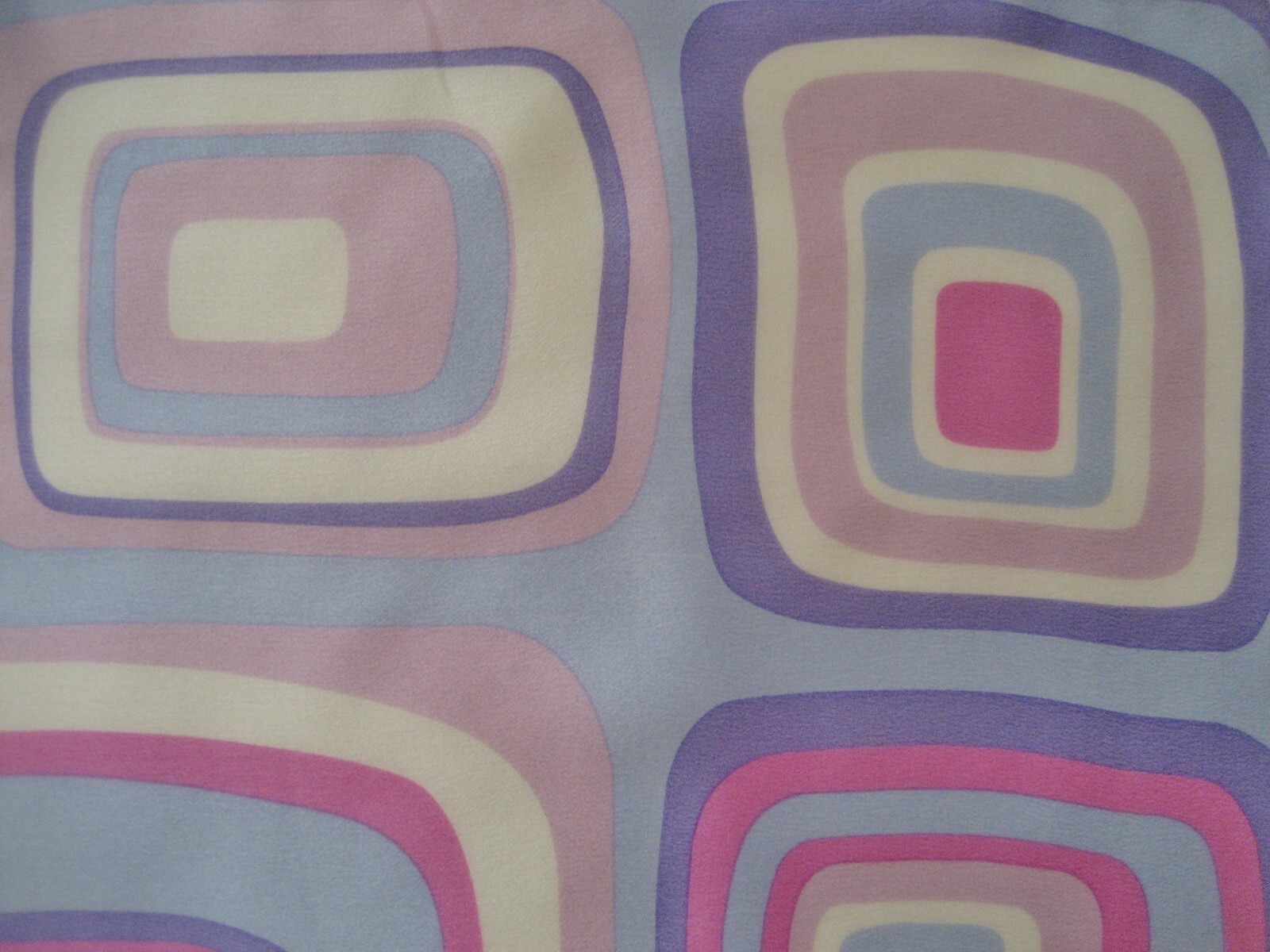 AK ANNE KLEIN Geometric Print Title “Violet” Silk Scarf 21×22” Made in Korea NWT