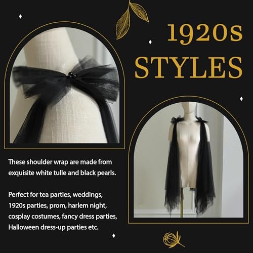 Pearl Shawl Wrap Shrug Bridal Cape Sheer Tulle White Elegant Wedding Cape Black