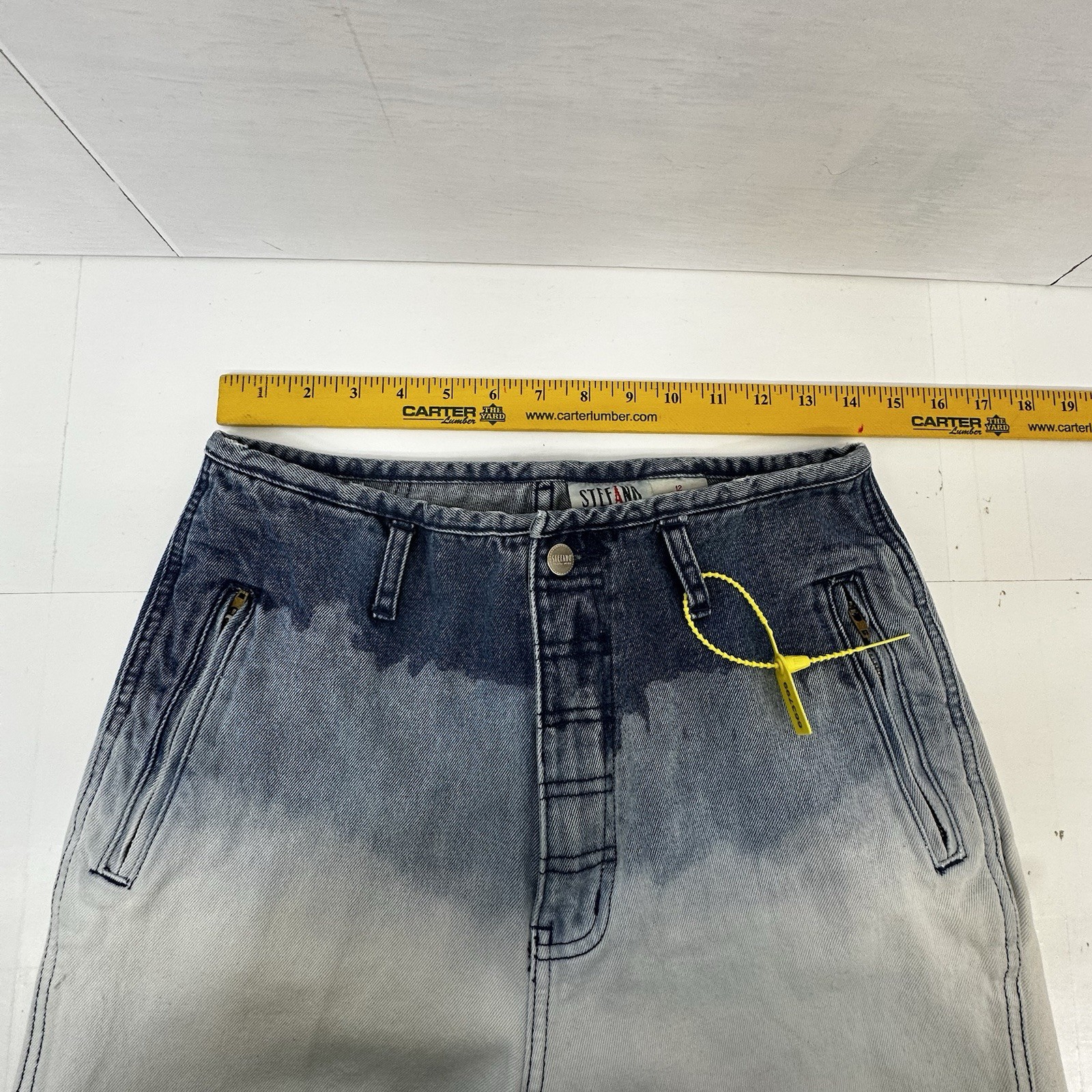 VTG 80s Dip Dye High Rise Tapered Leg Zip Ankle Ombré Denim Hong Kong 12 READ