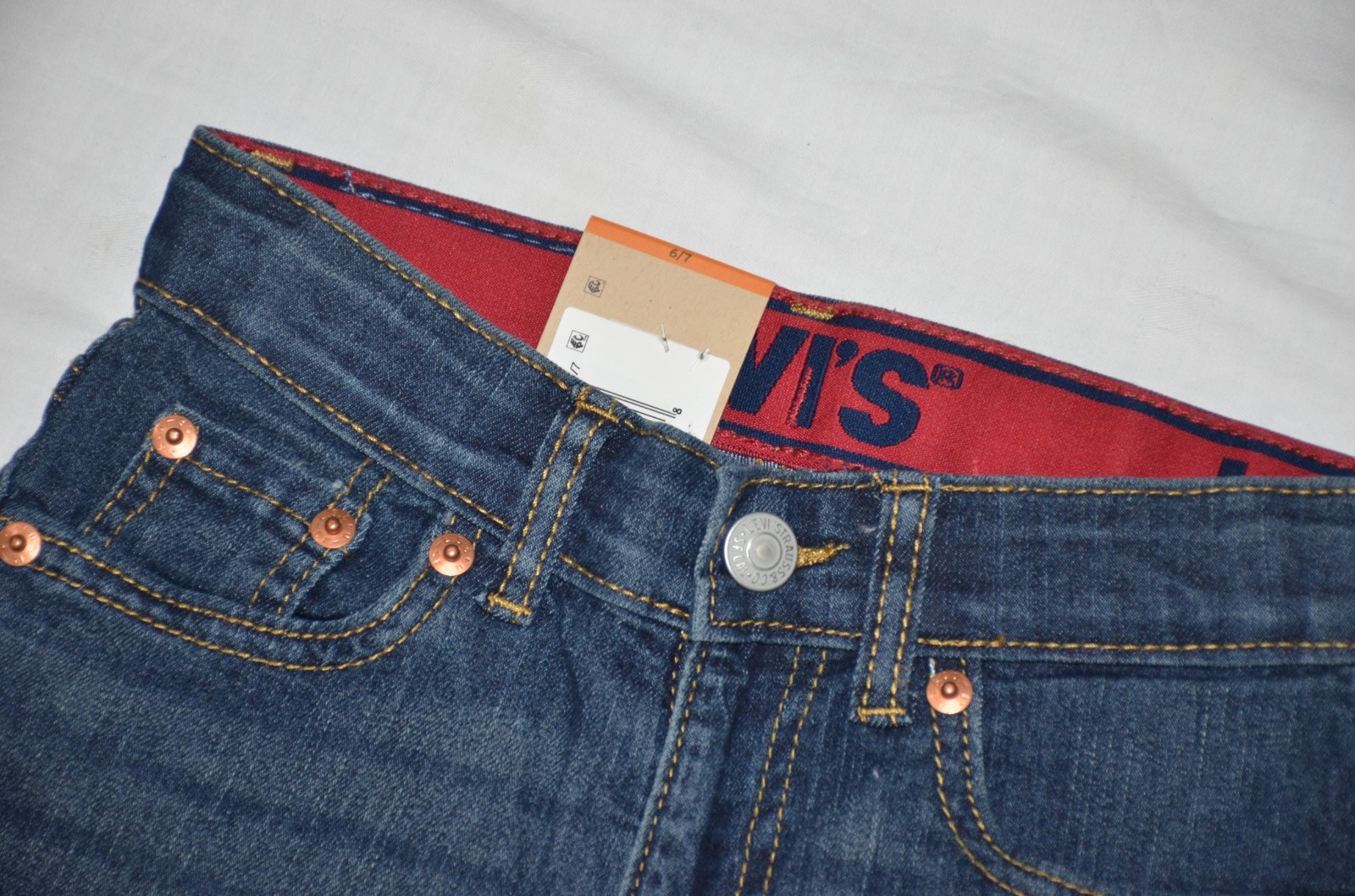 NEW Levi’s Boys 511 Stretch Flexible Denim Jean Shorts Size 6/7 Adjustable Waist