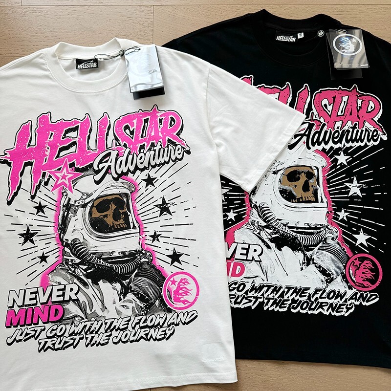Mens Hell Studios star Skeleton astronaut printed Tee short sleeved T-shirt