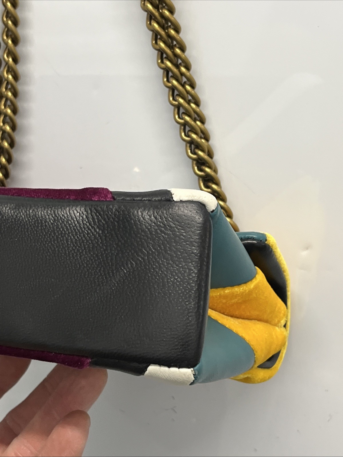 Kurt Geiger Multicolor Colorblock Shoulder Bag Gold Chain Strap
