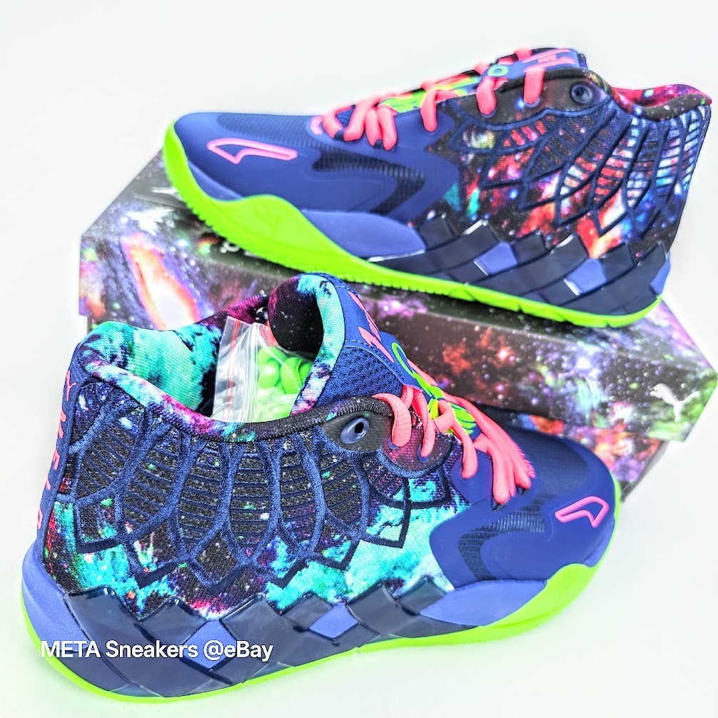Puma MB.01 US 14 Men’s Blue Green Galaxy Basketball LaMelo Ball 376677 07 NIB