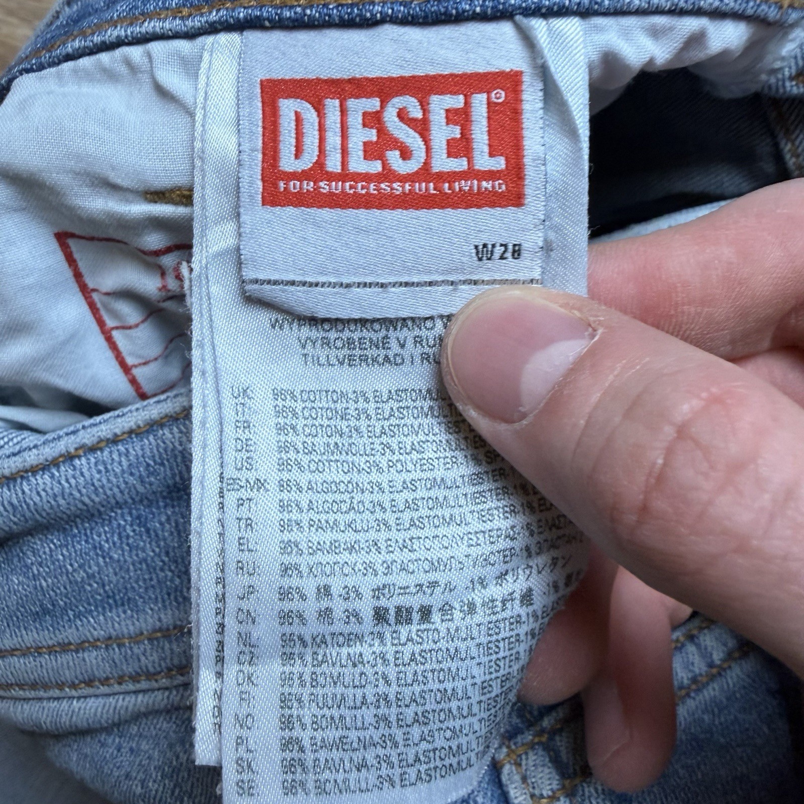 Diesel 1979 Sleenker Jeans Men 28×32 Blue Slim Skinny Stretch Light Wash 09C01