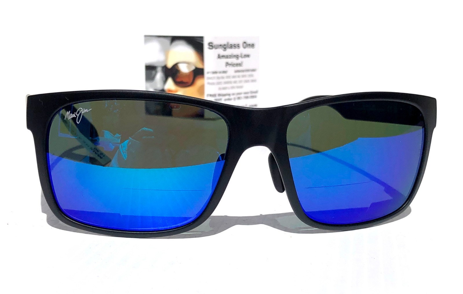 Maui Jim RED SANDS Matte Black POLARIZED Blue READERS +2.5 Sunglass B432-2M25