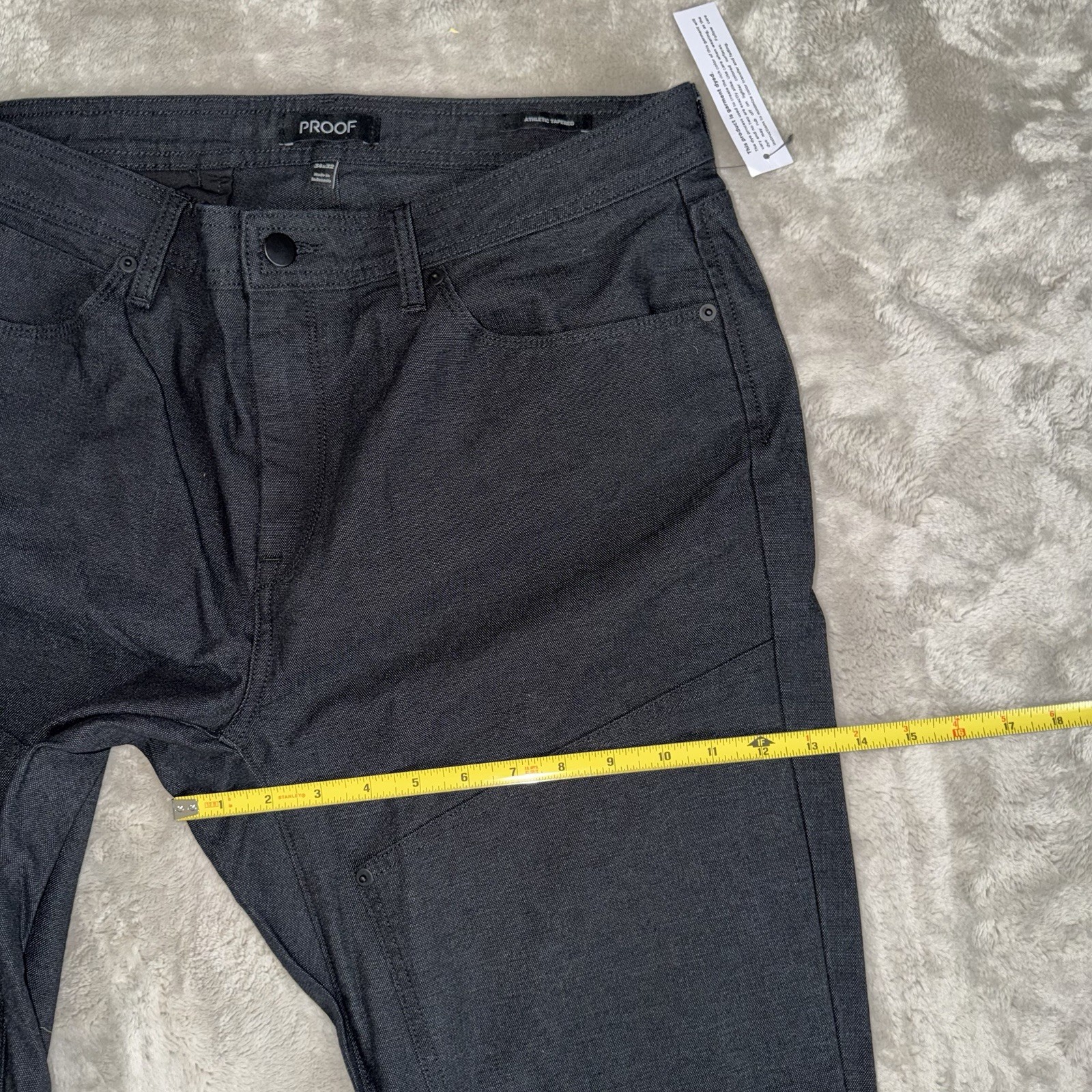 NWT Proof Huckberry Rover Double-Knee Work Pant Athletic Tapered Fit 34×32 Black