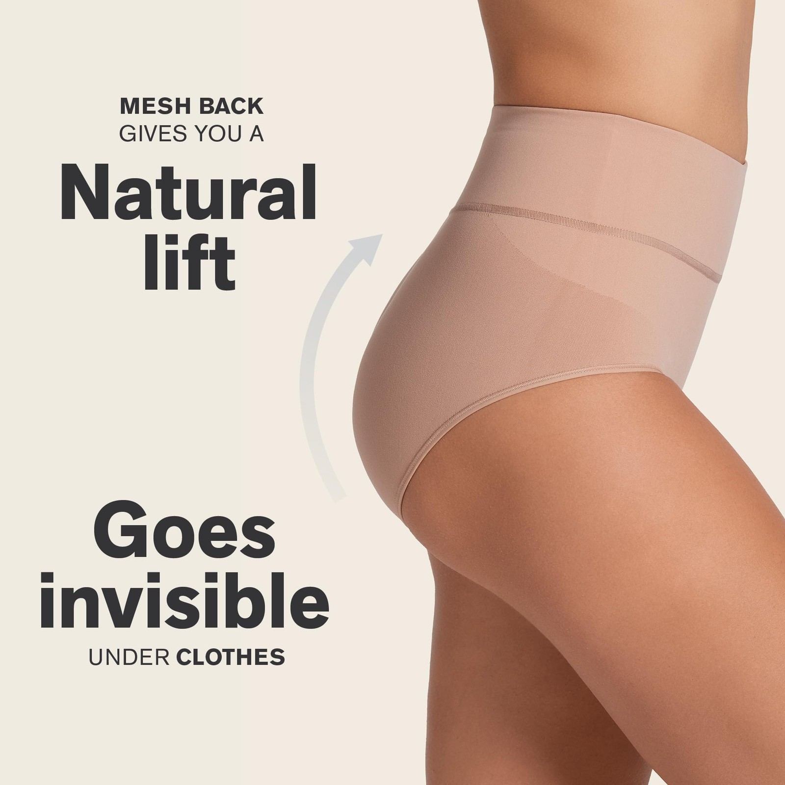 LEONISA High Waisted Classic Smoothing Brief Panties Beige Small $35 – NWT