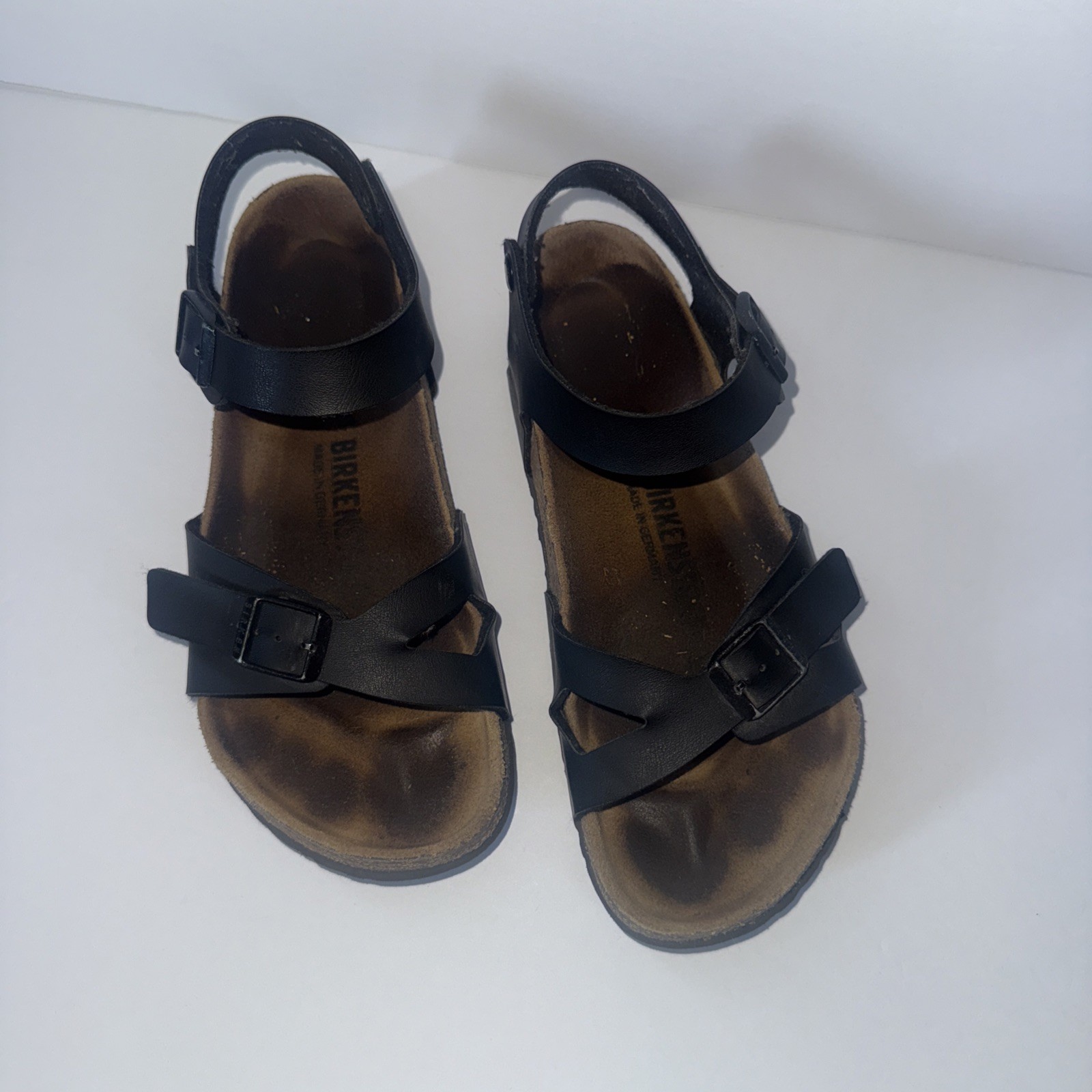 Birkenstock Womens Rio Slingback Black Birko-Flor Size 38 Normal Ankle Strap