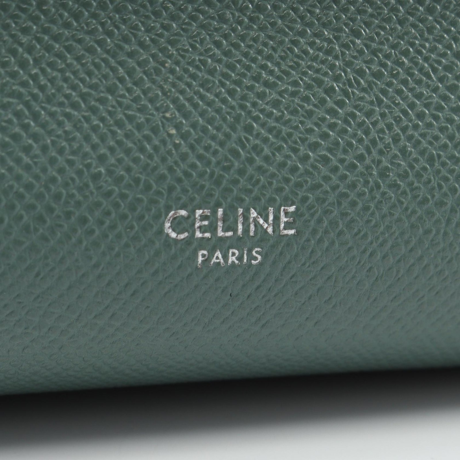CELINE BELT BAG NANO Shoulder crossbody Handbag leather Green Used Women