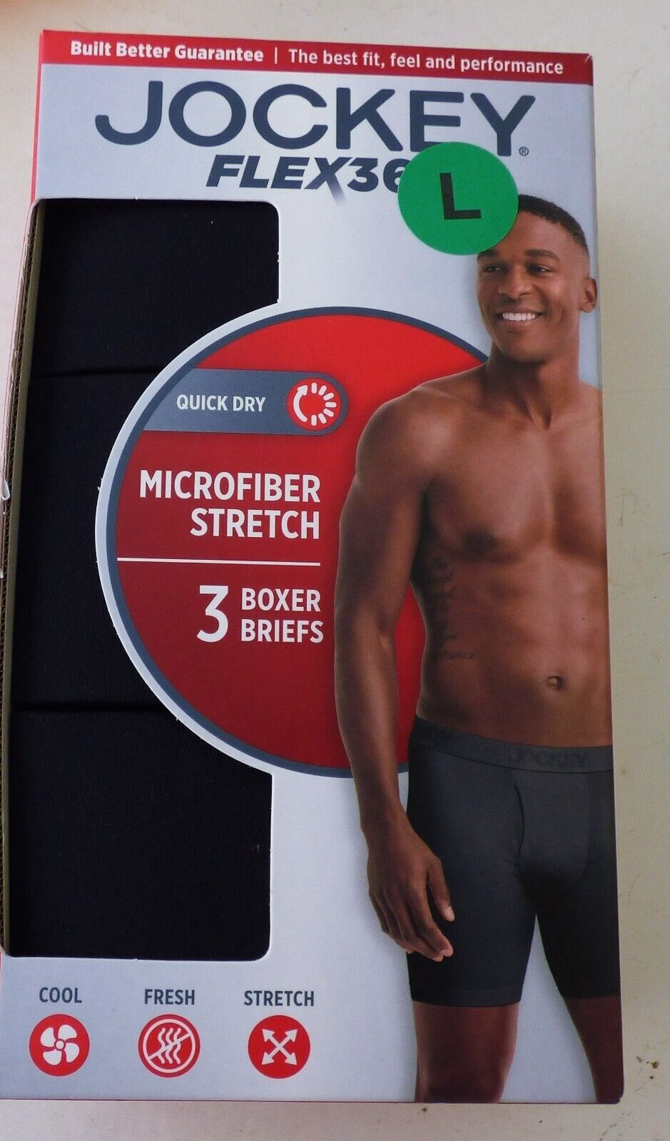 3 OR 4 PAIRS JOCKEY MEN STRETCH MICROFIBER BOXER BRIEFS MEDIUM LARGE XLARGE $34