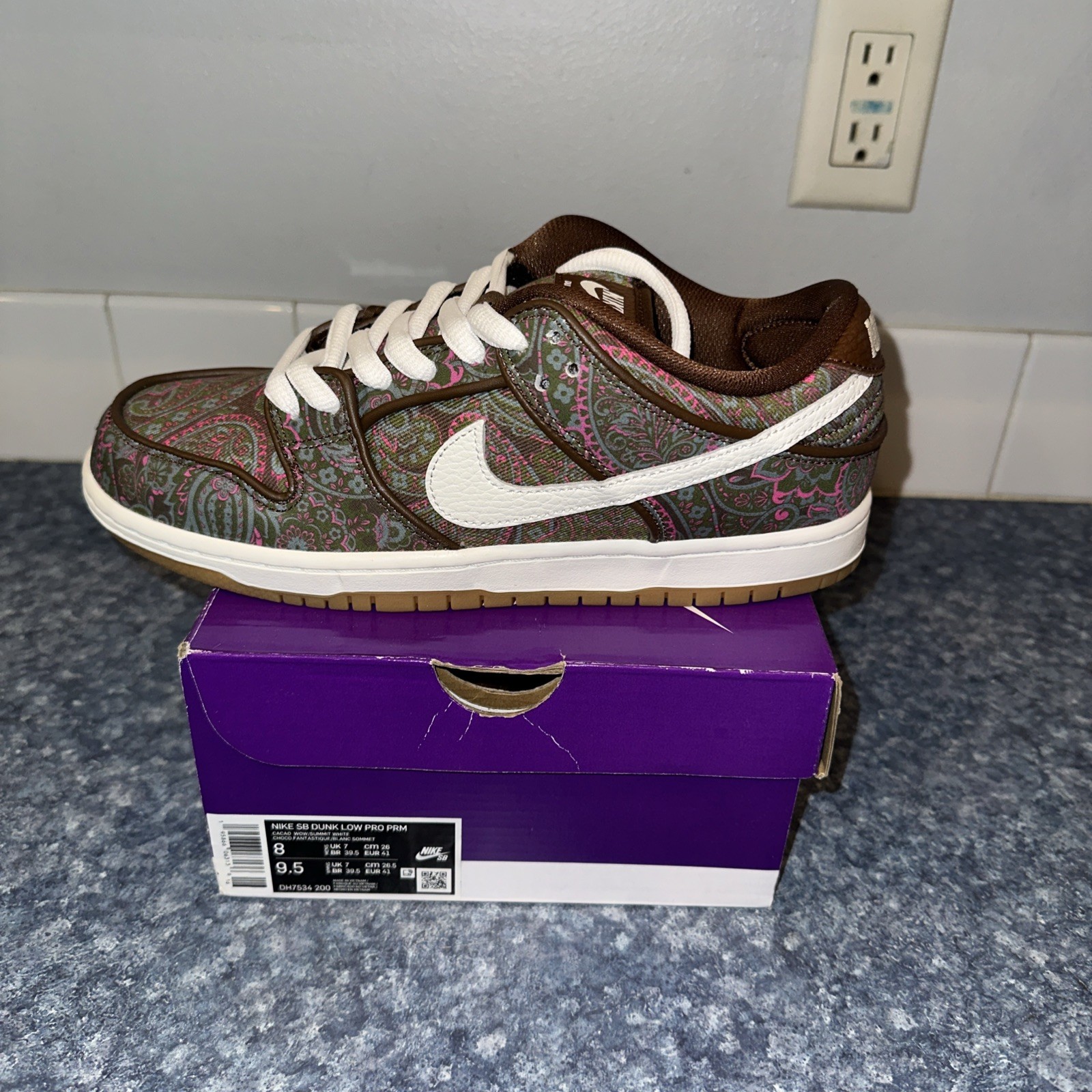 Size 8 – Nike SB Dunk Low Pro Paisley Brown