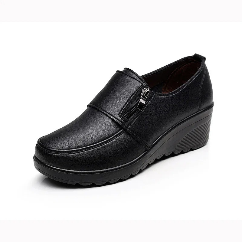 Women’s Wedge Ankle Boots Zip Up Soft Sole Non Slip Comfortable Dress Shoes