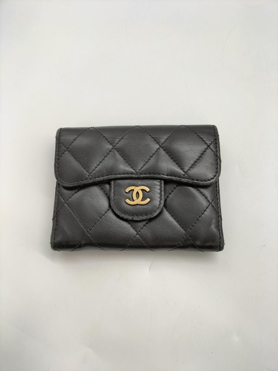 Chanel Matelasse Coin Case 11×8.3cm Leather Black Used
