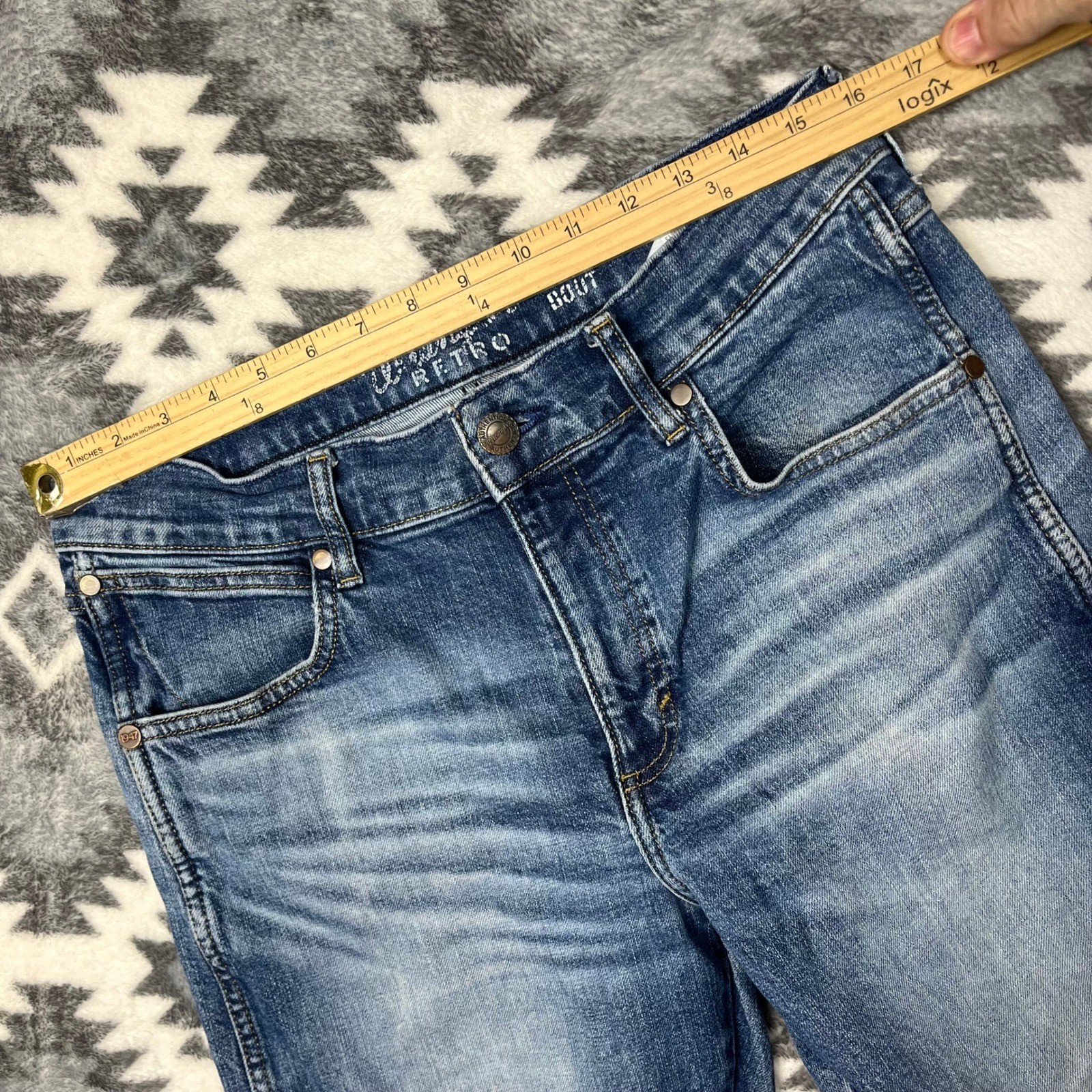 Wrangler Retro Slim Boot Jeans Mens 32×34 Medium Wash Blue Denim 112353227