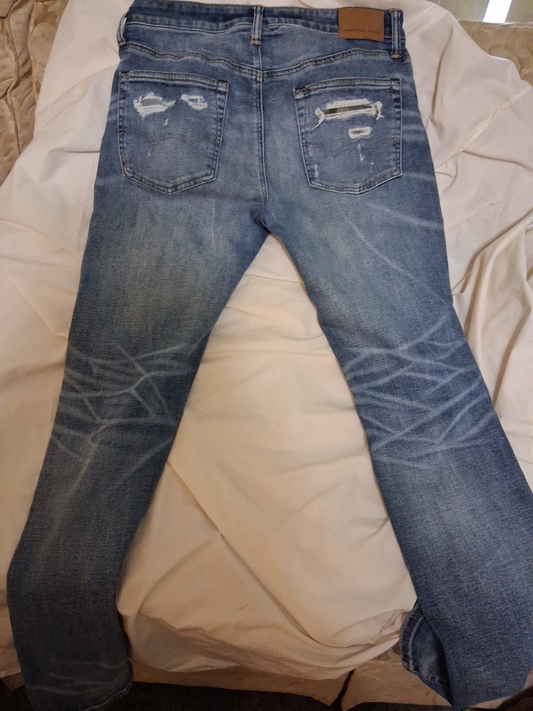 American Eagle Jeans Men’s Original Straight, Air Flex (+) Size 34/33 Destroyed