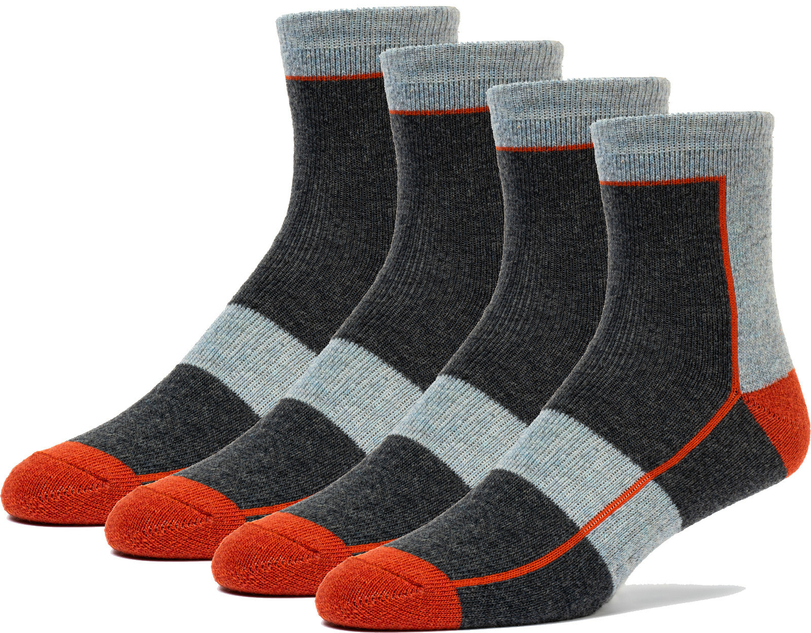 4 Pairs Premium Merino Wool Quarter-Ankle Hiking Outdoor Socks Designed in USA