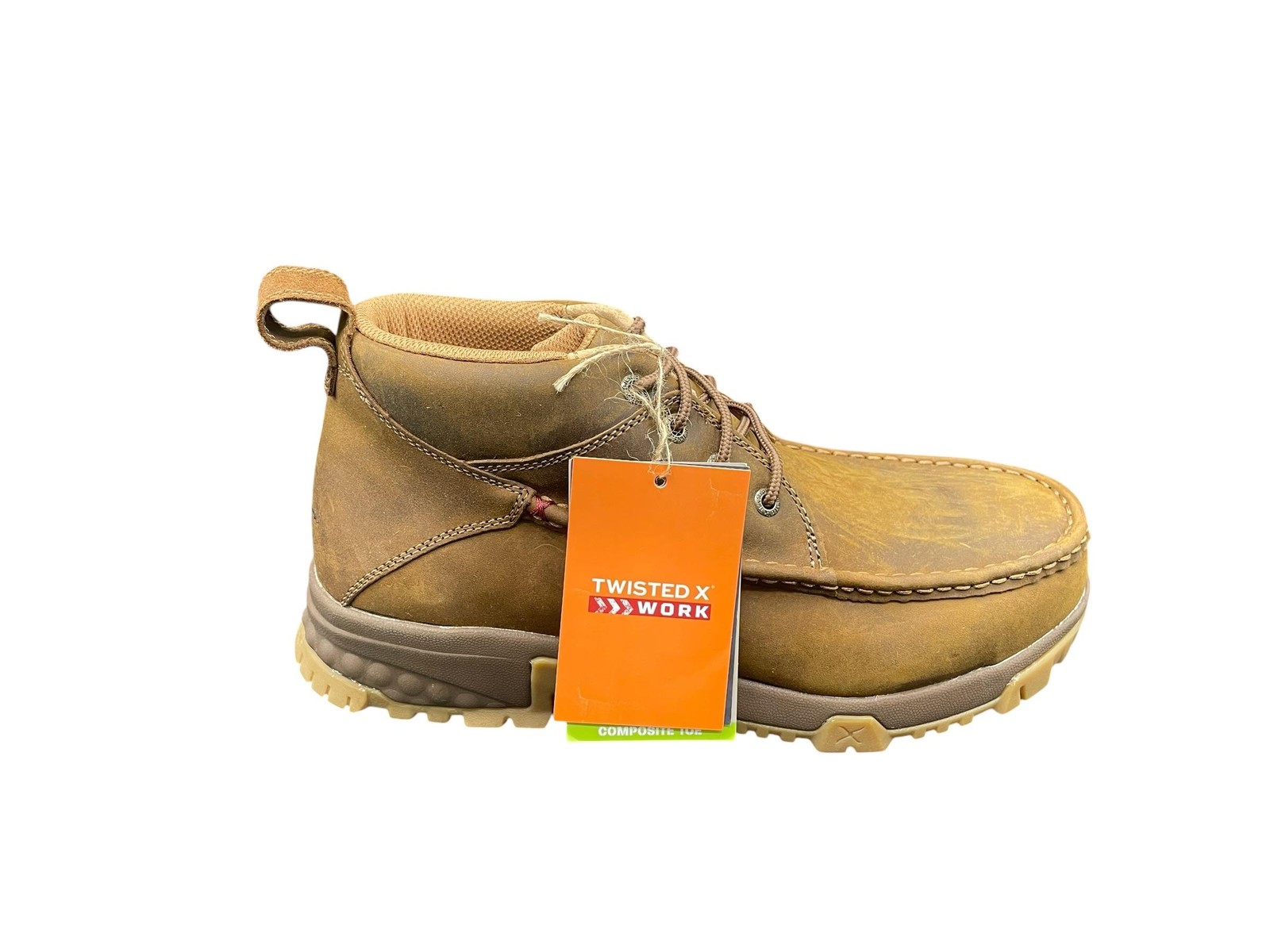 Twisted X Men Work Boot Safety MXCC002 CellStretch Distressed Saddle Size 9.5 W