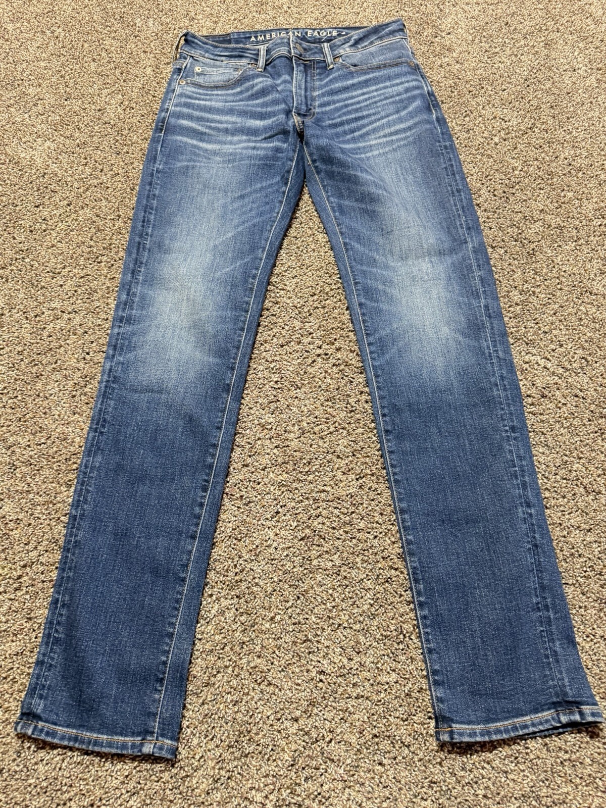 American Eagle Men Jeans Size 30 Blue Denim 30X34 Slim Air Flex Plus