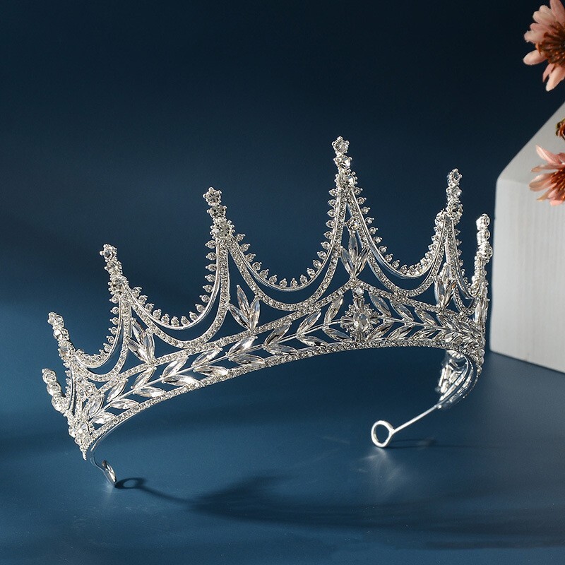 7cm Tall Large Crystal Tiara Crown Wedding Bridal Queen Princess Prom For Women