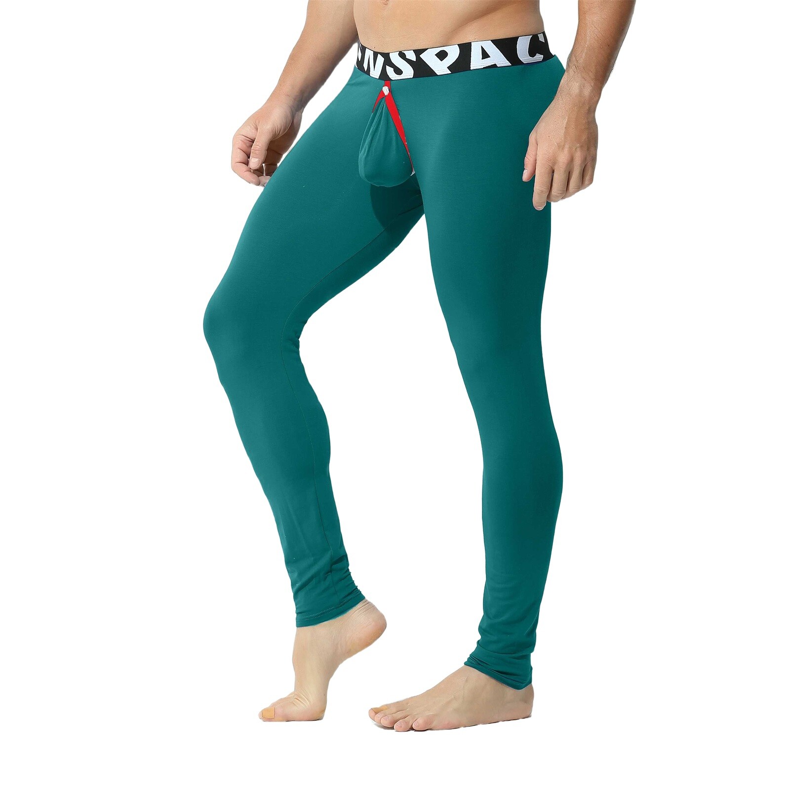 Men Sexy Thermal Long Johns Legging Pants U Convex Seperate Pouch Soft Underwear