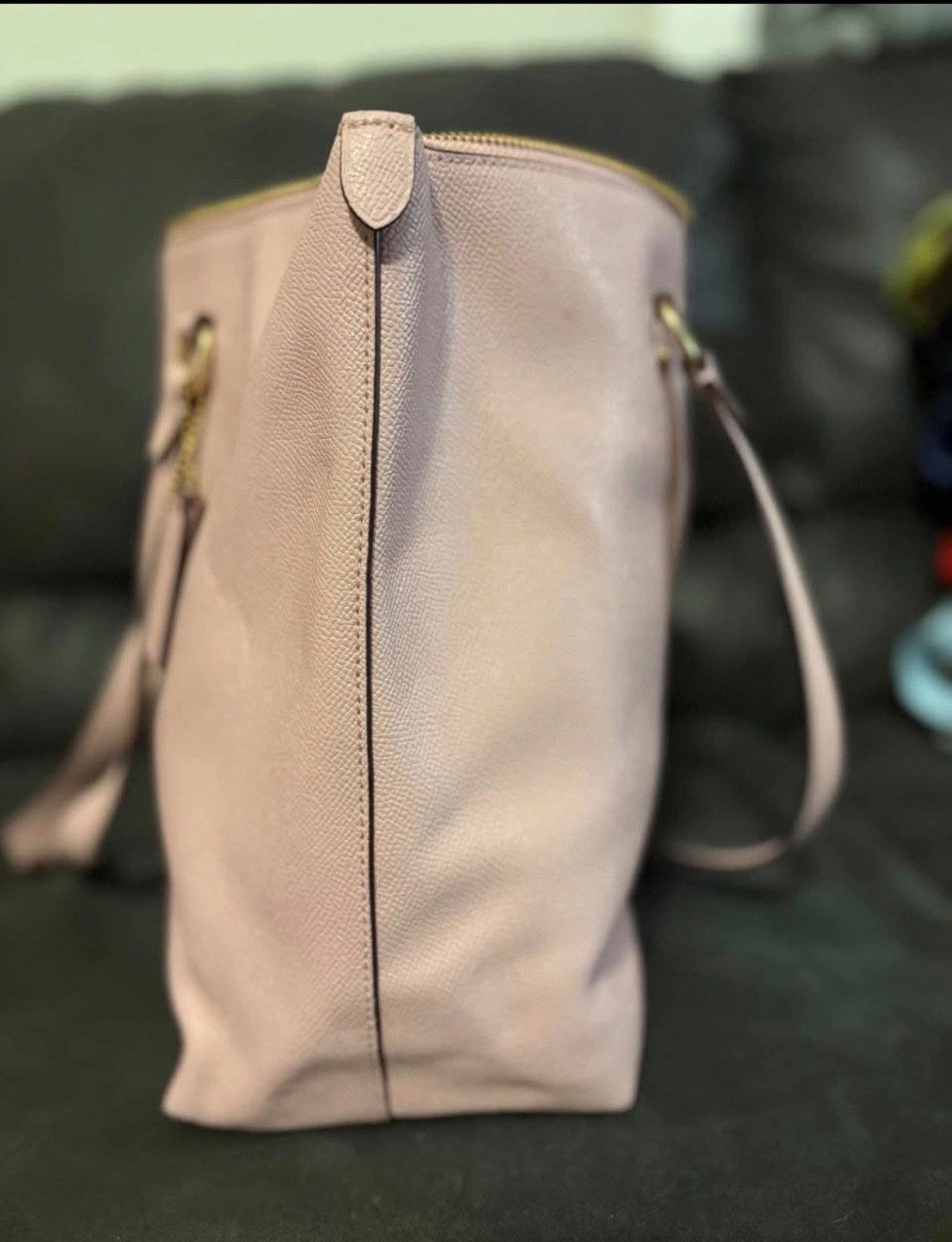 coach handbag blush pink with bag charm