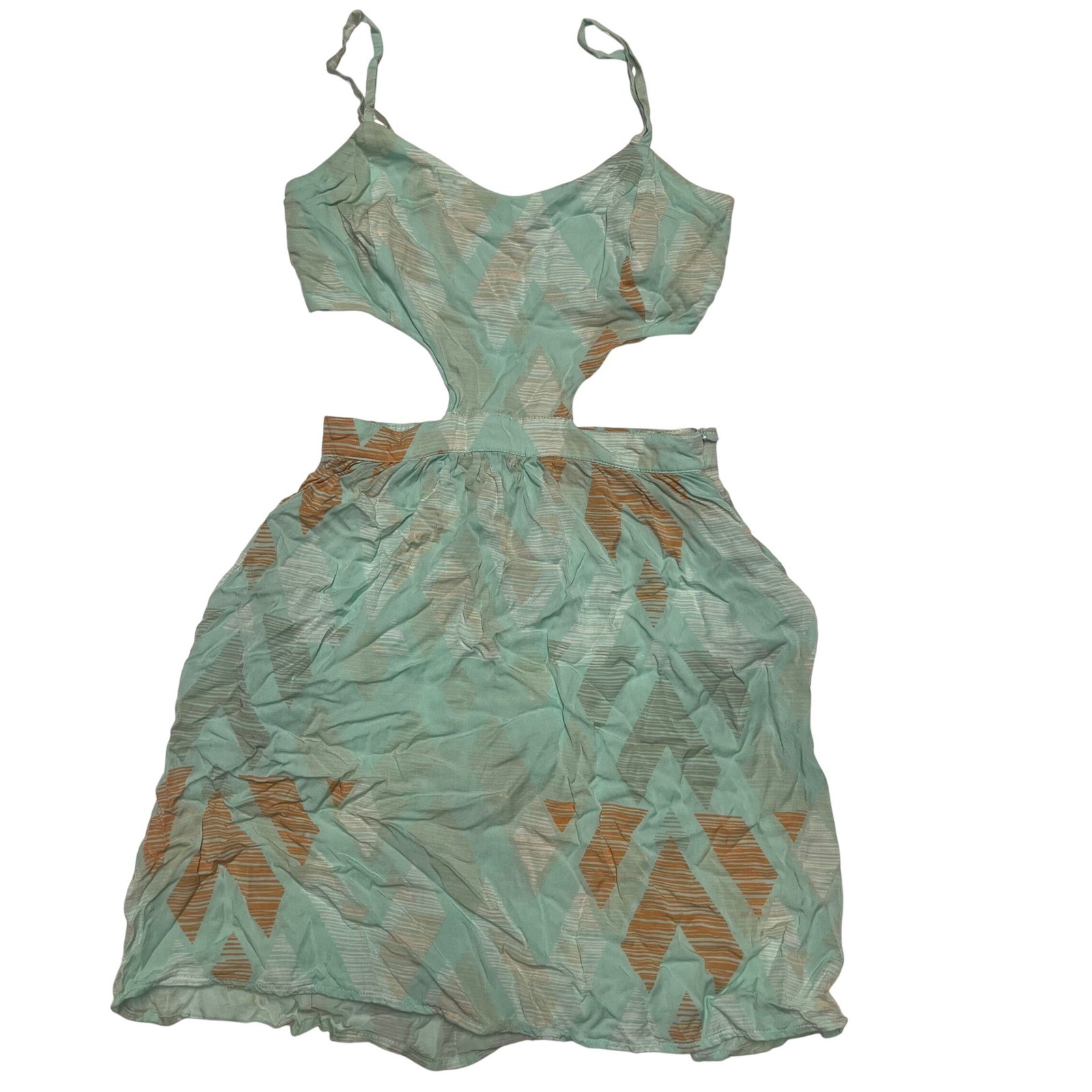 Mint Green Geometric Cutout Mini Dress