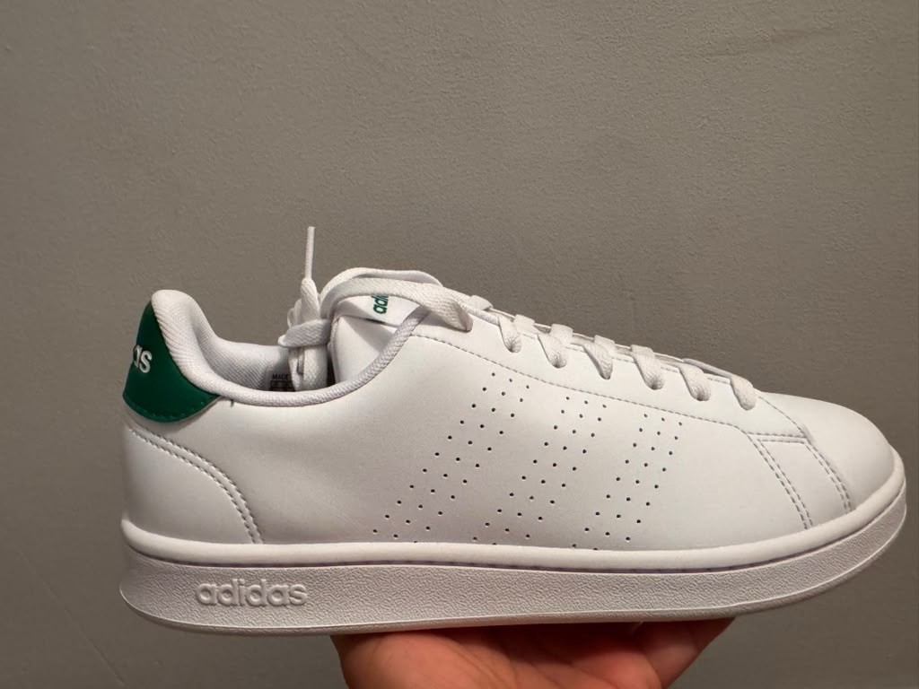 adidas Advantage GZ5300 Men’s 9.5 White Green Cloudfoam Sneakers New in Box