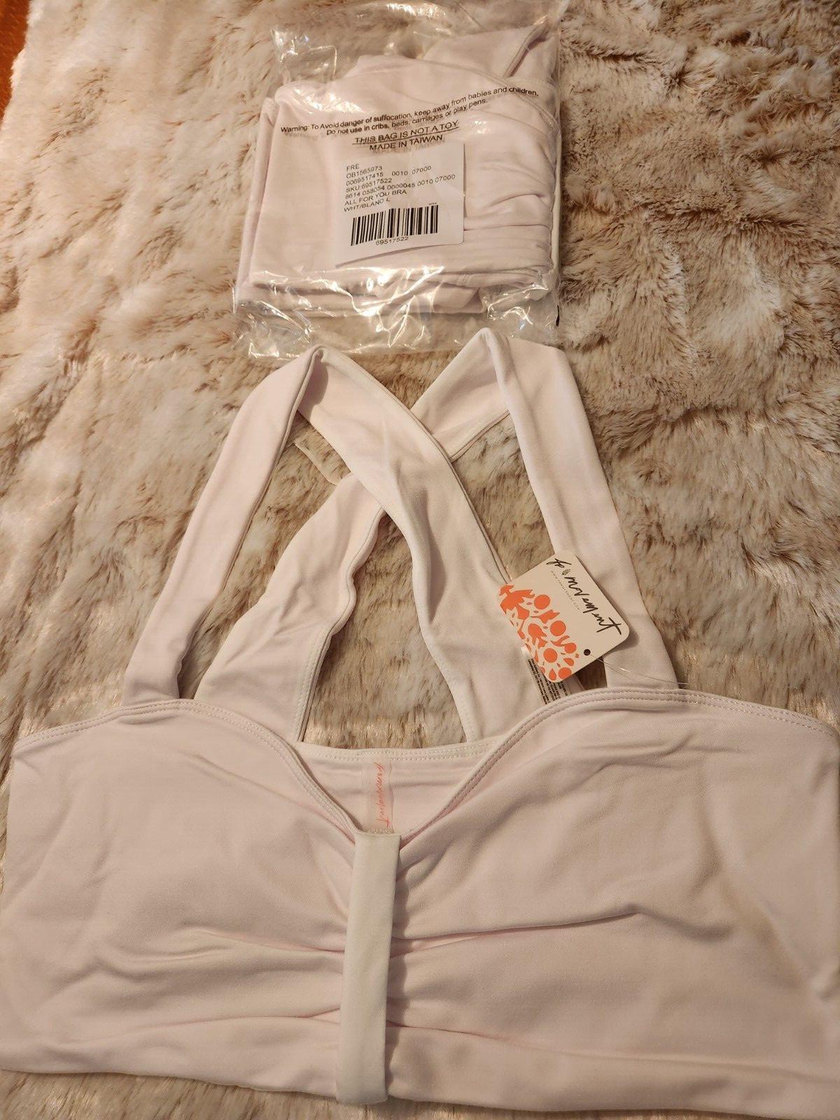 Free People FP All For You Bra Lot of 2 NEW white/Blanc Size Large $48
