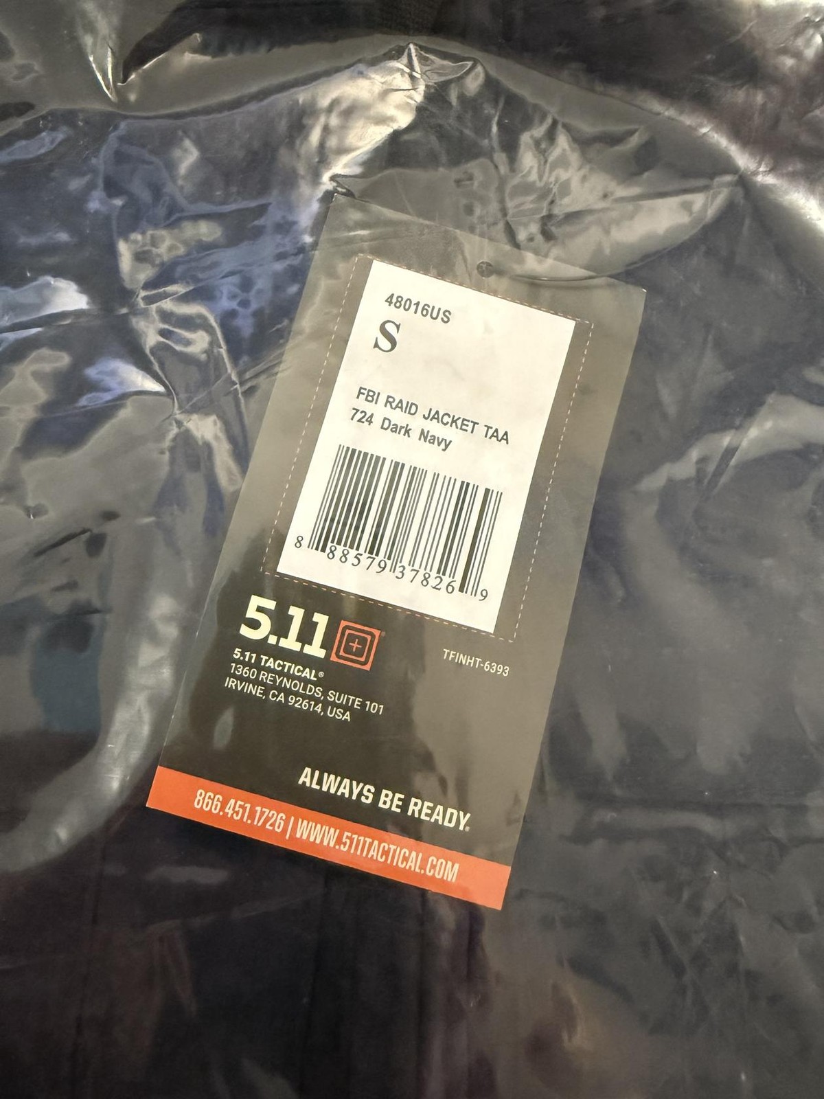 5.11 Tactical Men’s Response Lightweight Jacket, Dark Navy, Small, Style 48016