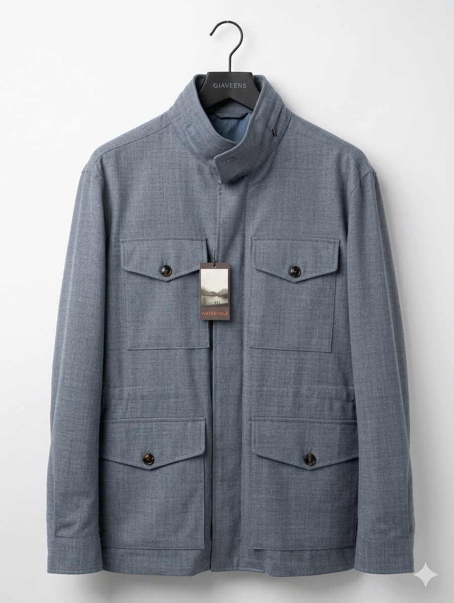 Waterville Lise Light Gray Travel Safari Jacket Wool Regular Fit 2XL (EU 58)