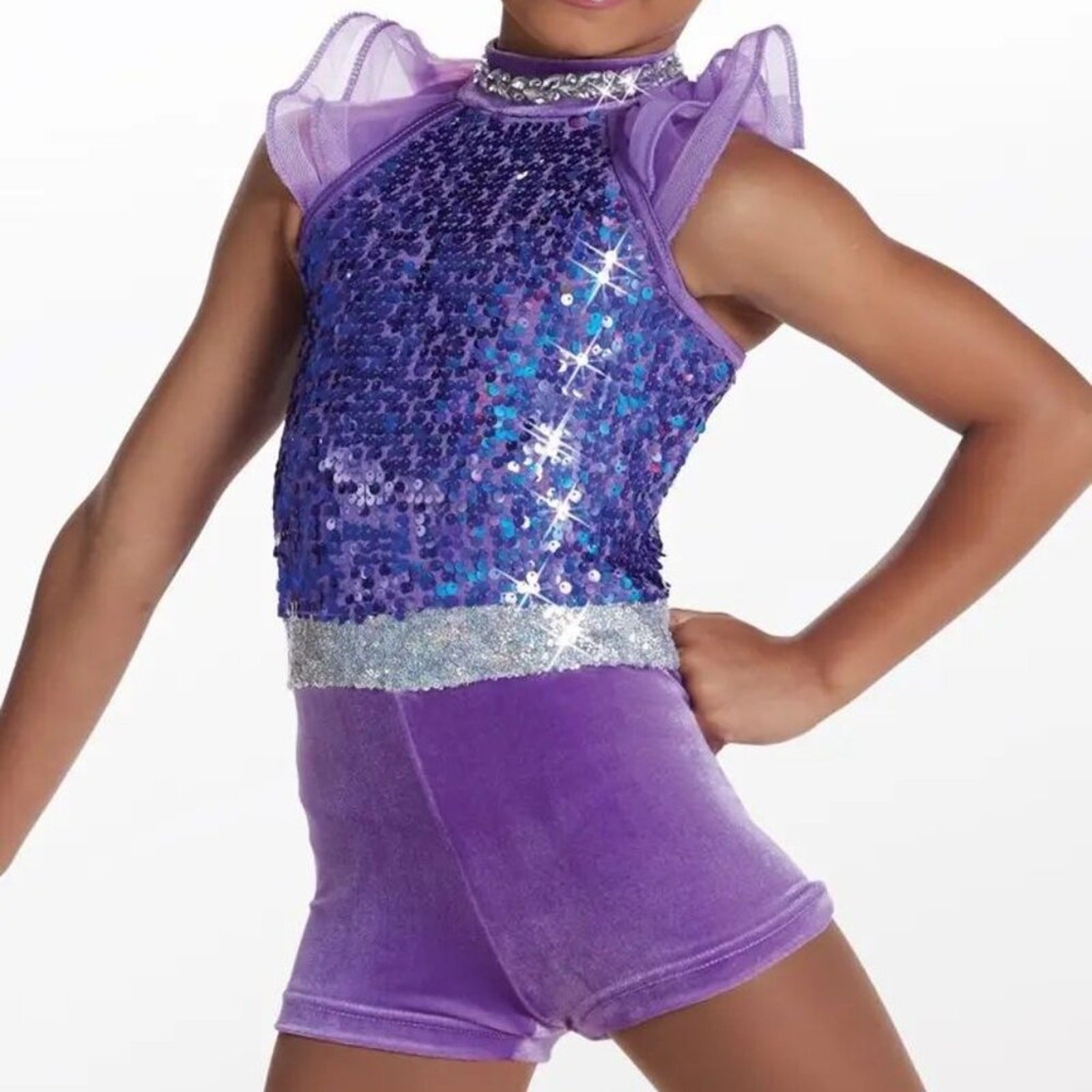 NWOT Weissman Women’s Celebrity Biketard Dance Costume in Purple