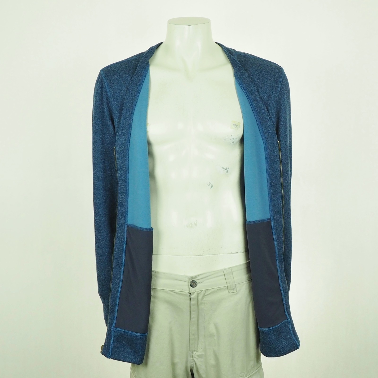 The Territory Ahead Full-Zip Cardigan Sweater Mens XLT Heather Blue Fleece Lined