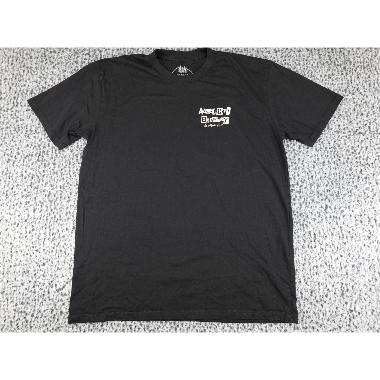 Angel City Brewery T-Shirt Mens XL Black Los Angeles CA Graphic Tee Cotton