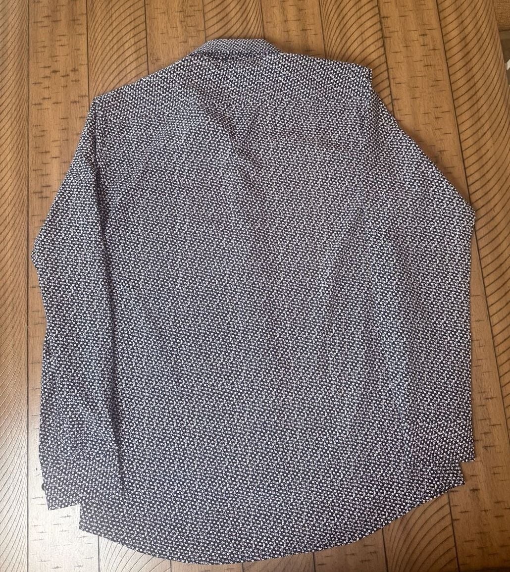 Tom Baine Performance Collection Slim Fit Geometric Dot Print Long Sleeve Shirt
