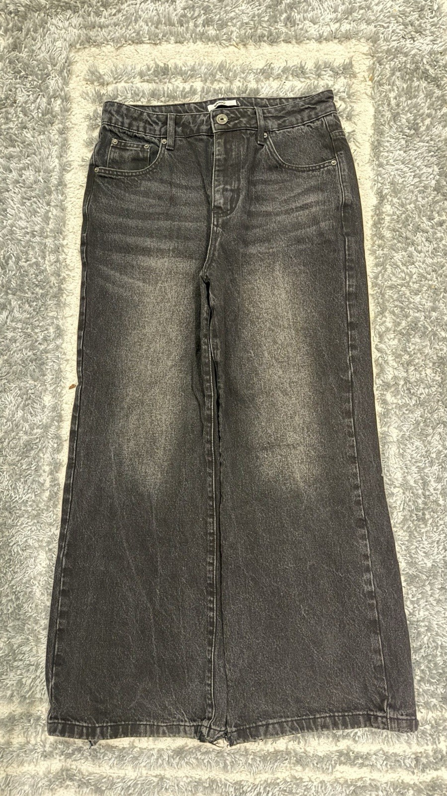 BAGGY.US Black Denim Wide-Leg Bootcut Jeans