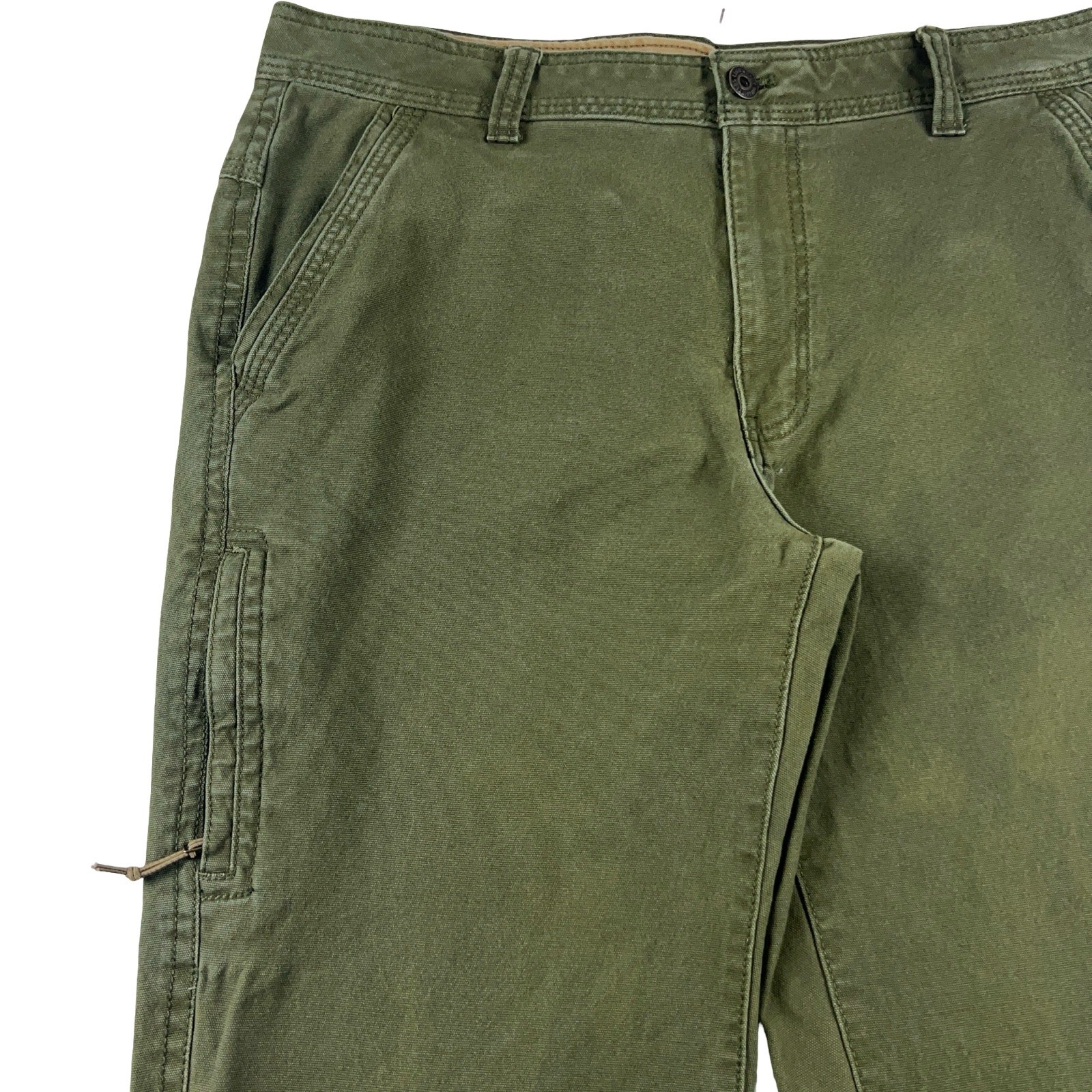 Legendary Outfitters Canvas Pants Mens 36×34 Green Straight Leg Cargo Pocket