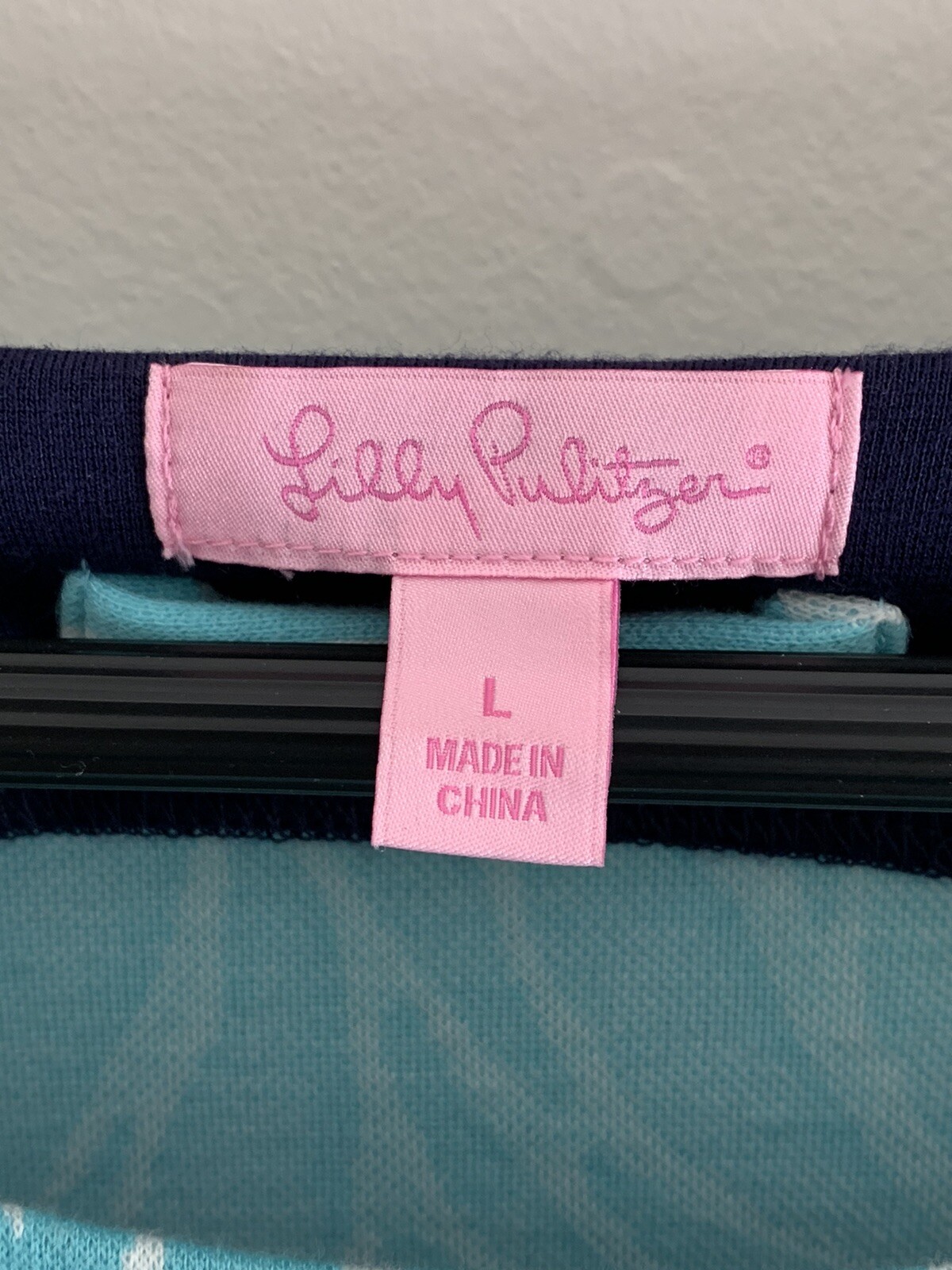 Lilly Pulitzer Blue Dress Large Shift Sleeves Self Tie Belt