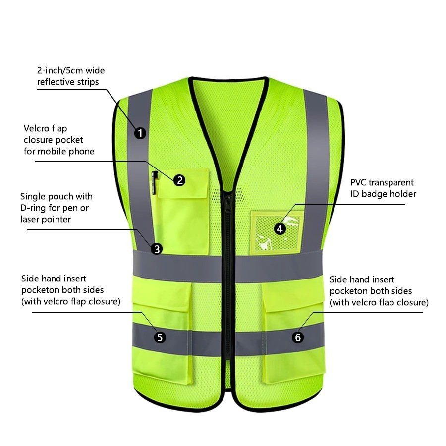 New High Visibility Reflective Vest Working Clothes Reflective Safety – 1PCS