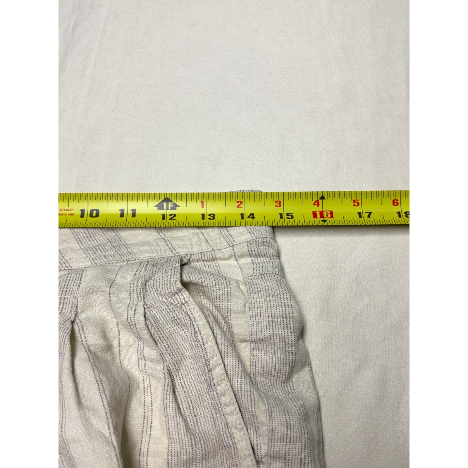 Prana Womens Hemp Organic Cotton Striped Jogger Pants Cream Grey Size 2 W29 L26
