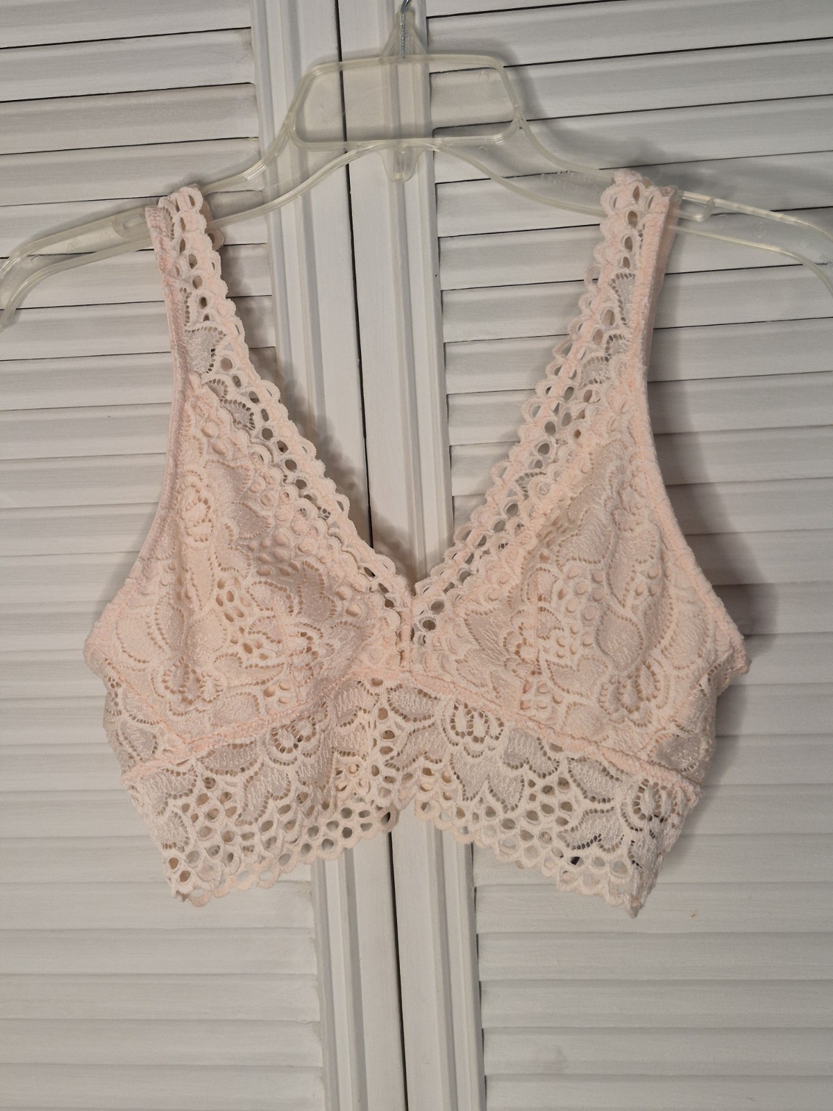 Aerie Bralette Women’s Size M Size Medium Light Pink Lace