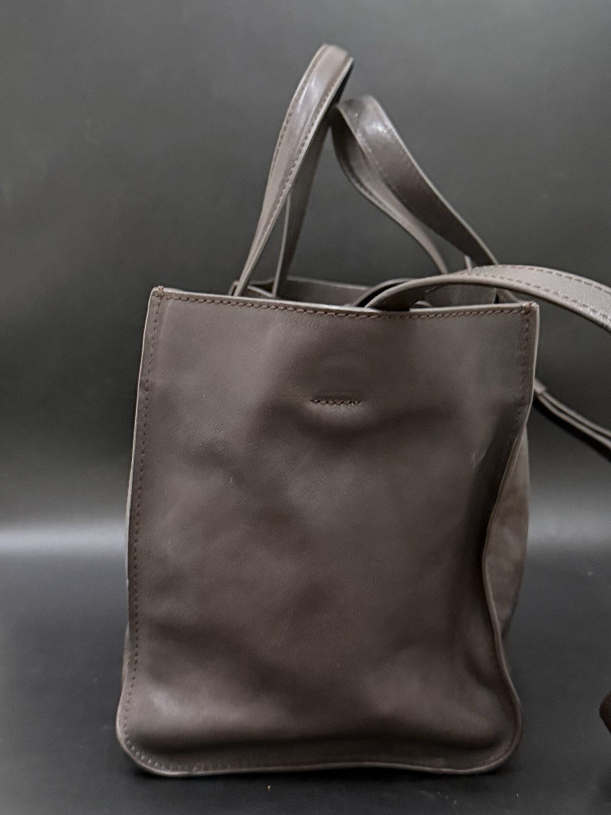 MASSIMO DUTTI Nappa Leather Brown Medium MD Icon Tote Bag EUC