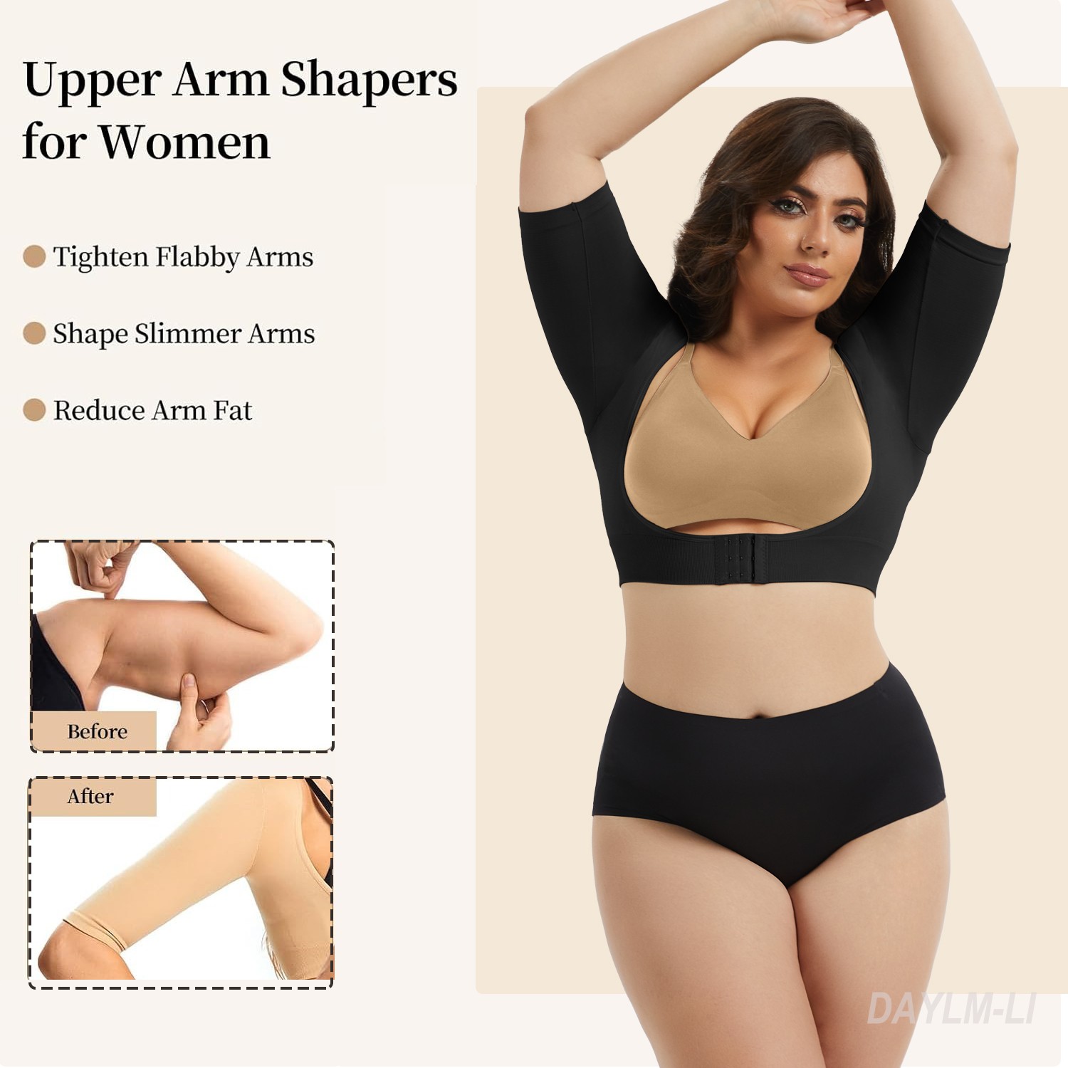 Women’s Upper Arm Shaper Compression Sleeves Post Surgery Shapewear Tops Slimmer