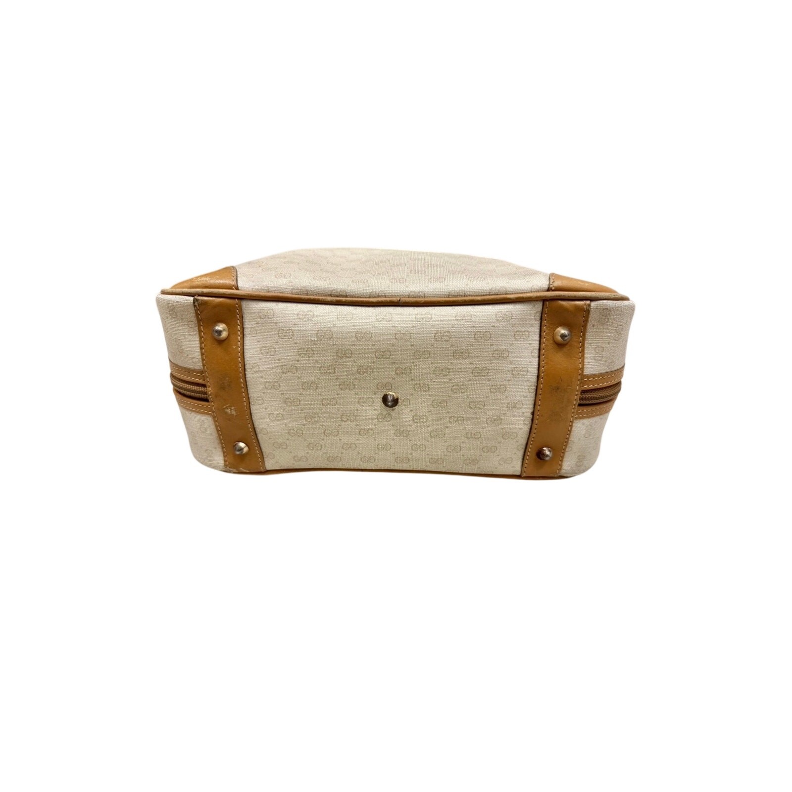 GUCCI Cream GG Monogram Micro Supreme Top Handle Vtg Bag|COA