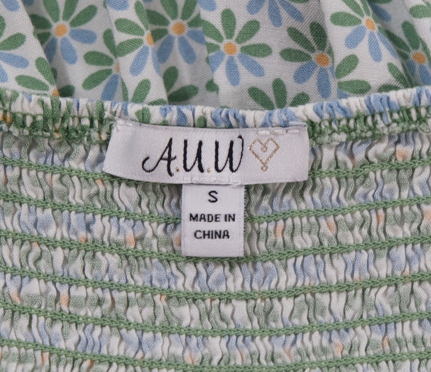 A.U.W Juniors Green Floral Romper Size S