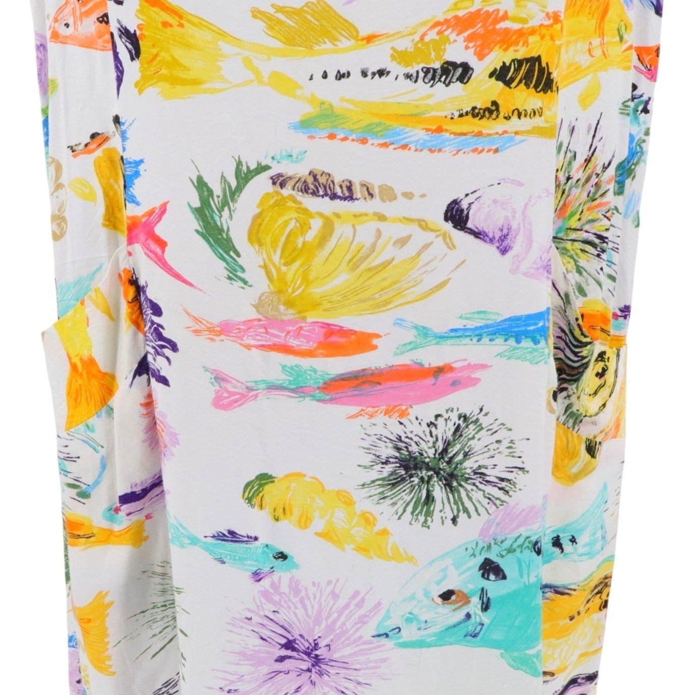 Jams World Tropical Fish Print Sleeveless Shift Dress 9 Art to Wear Hawaiian