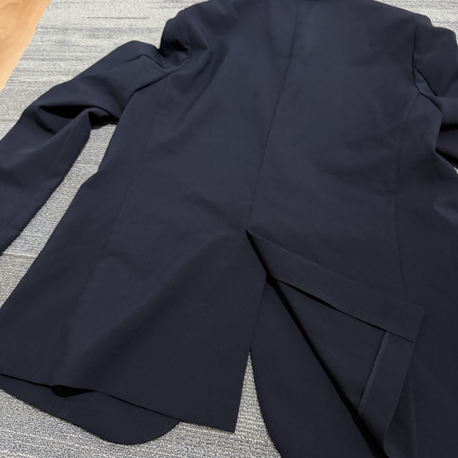 Uniqlo Blazer Mens Large Navy Unstructured Sport Coat Polyester Jacket Stretch